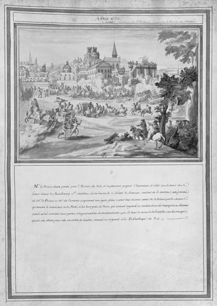Slaget ved Porte Sainte-Antoine, 2. juli 1652 av French School