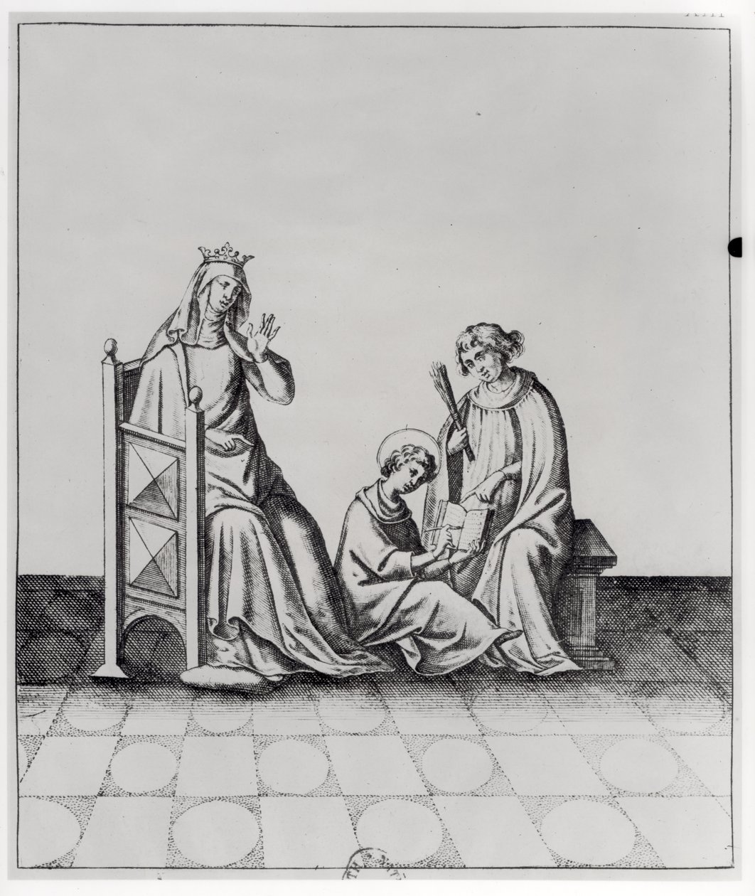 Blanche de Castille (1188-1252) Dronning av Frankrike og hennes sønn Louis ved hans studier av French School