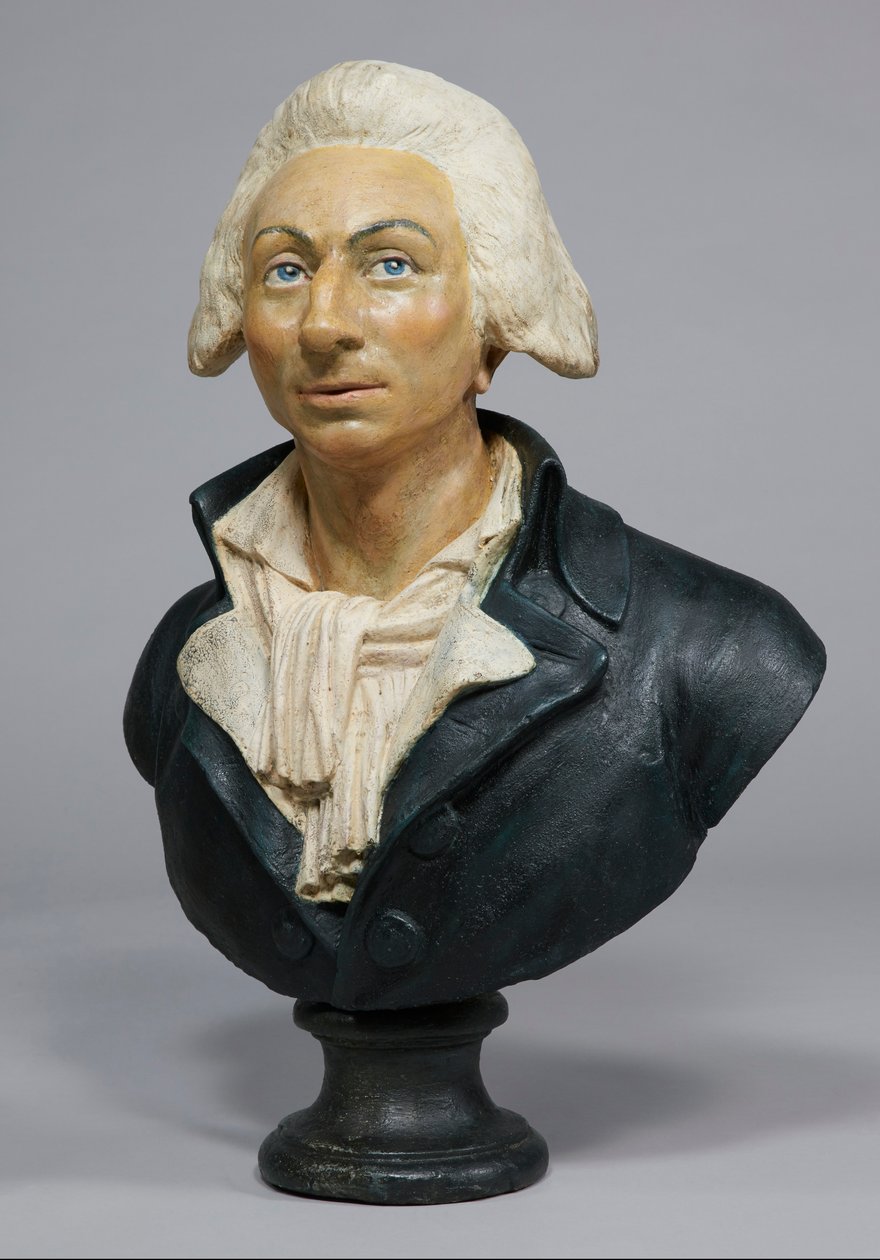 Byste av Louis Michel Le Peletier de Saint-Fargeau (1760-93) (polykrom gips) av French School