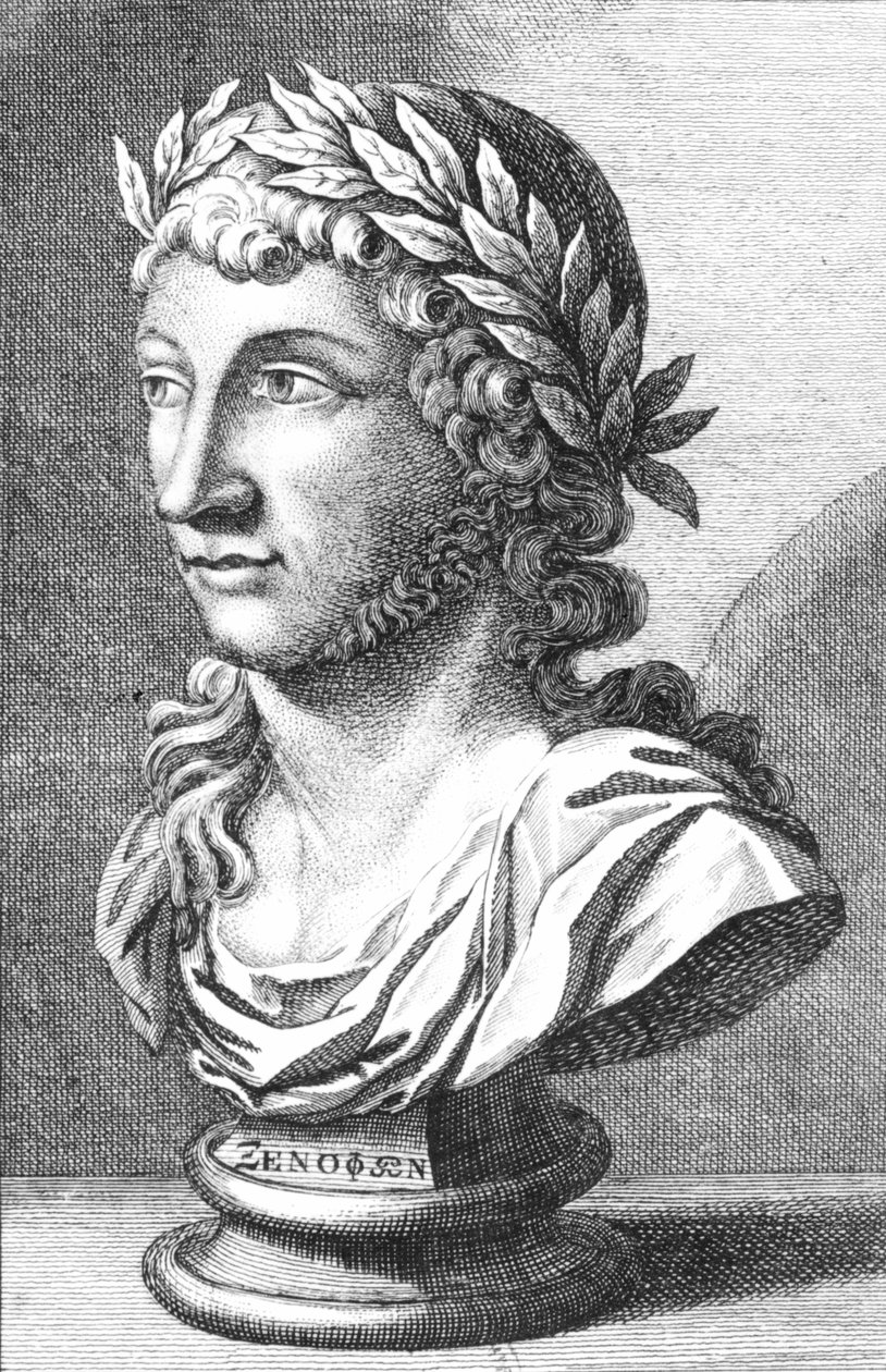 Byste av Xenophanes (ca. 560-ca. 478 f.Kr.) av French School