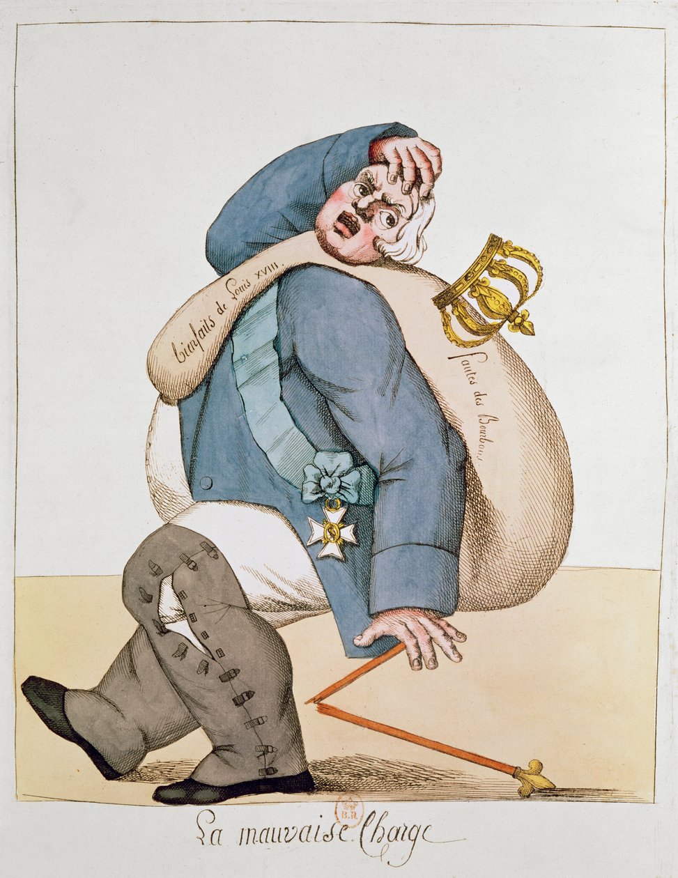 Karikatur av Ludvig XVIII (1755-1824) 1815 av French School