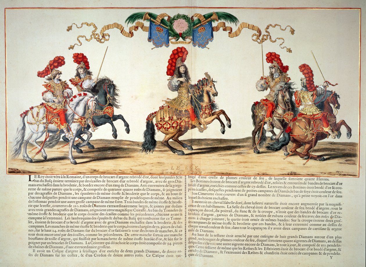 Karusell fremført av Louis XIV (1638-1715) foran Tuileriene, 5. juni 1662 av French School