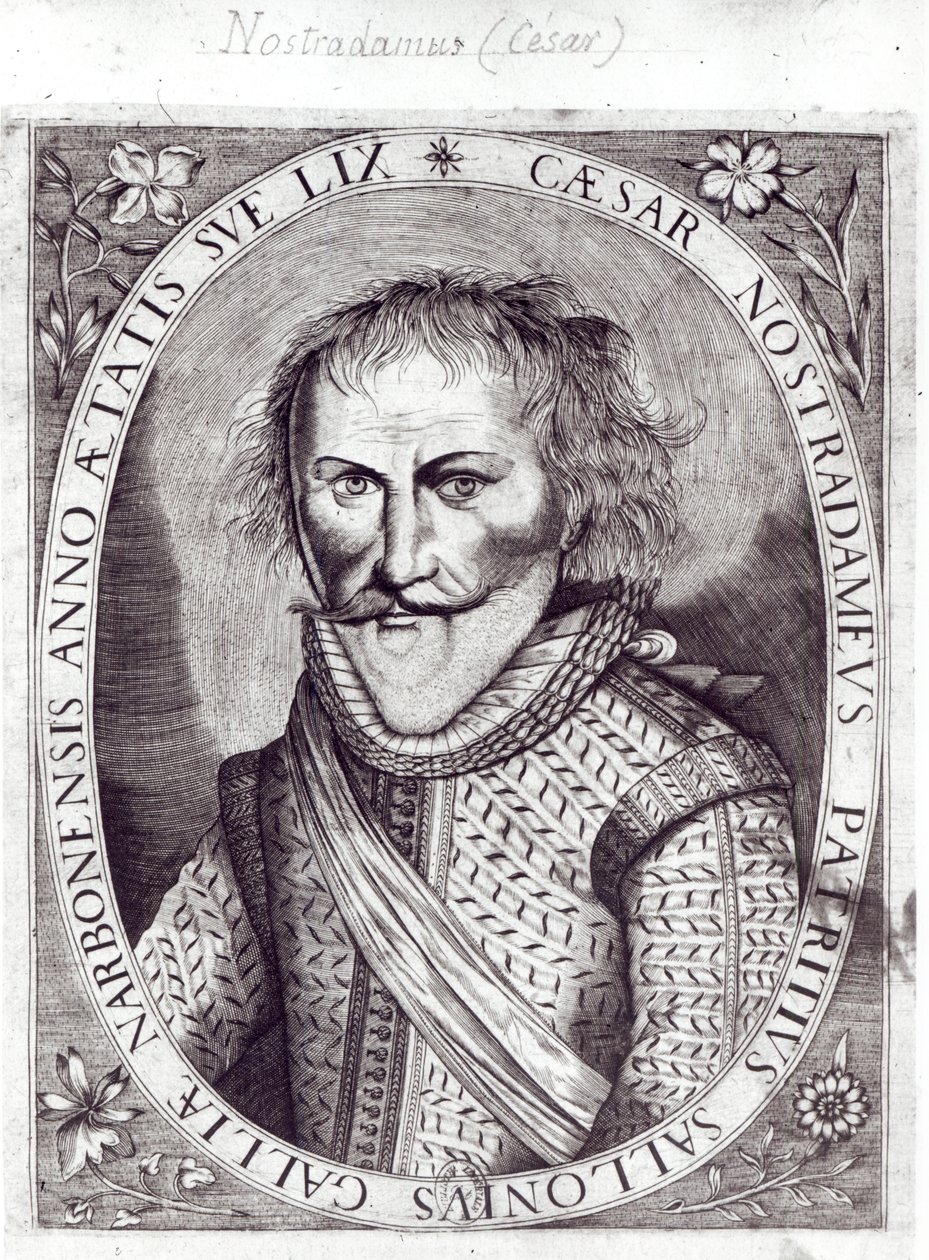 Cesar Nostradamus (1555-1629), 59 år gammel, sønn av Michel Nostradamus, 1614 av French School