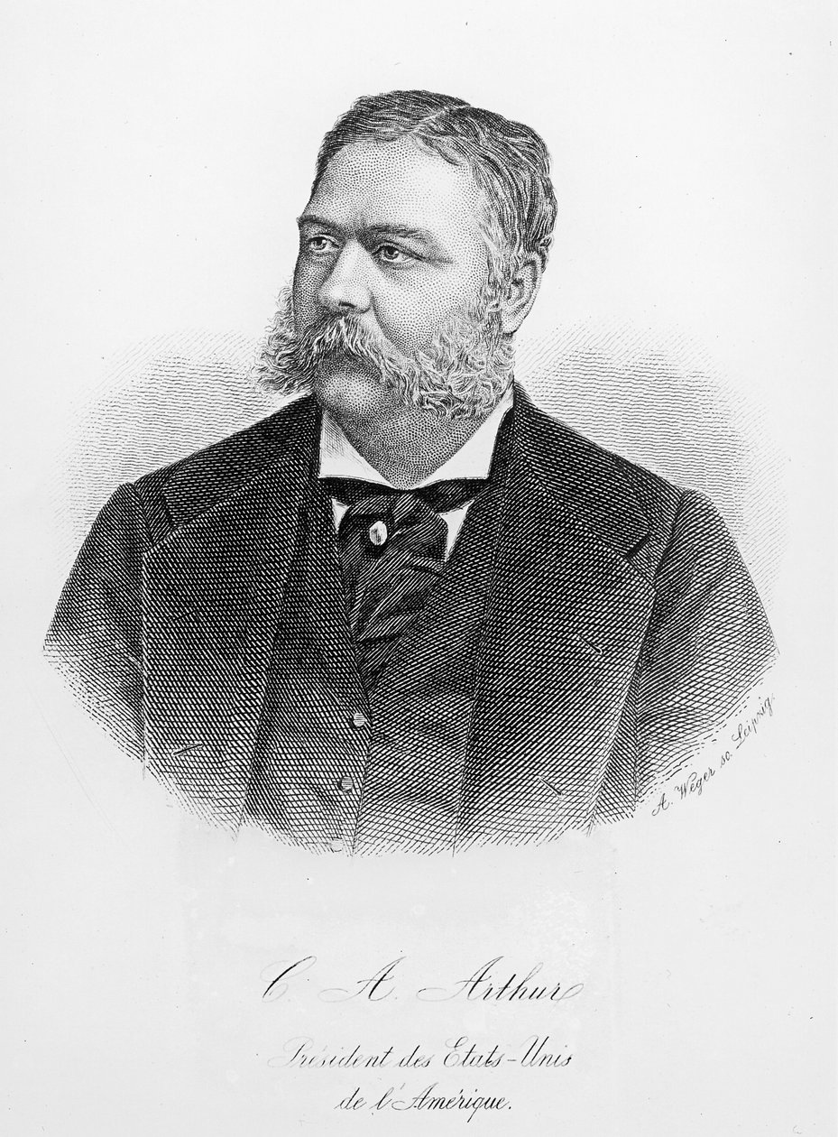 Chester Alan Arthur (1829-86), gravert av A. Weger av French School