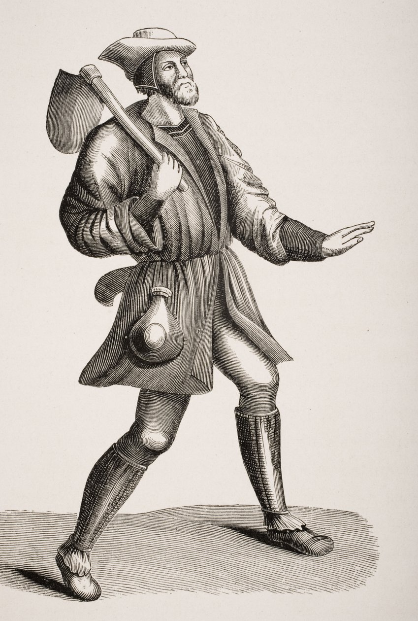 Costume of a Peasant, etter en miniatyr fra 1400-tallet, fra 