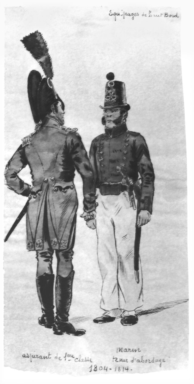 Kostymer til franske marinesoldater fra 1804 til 1814 av French School