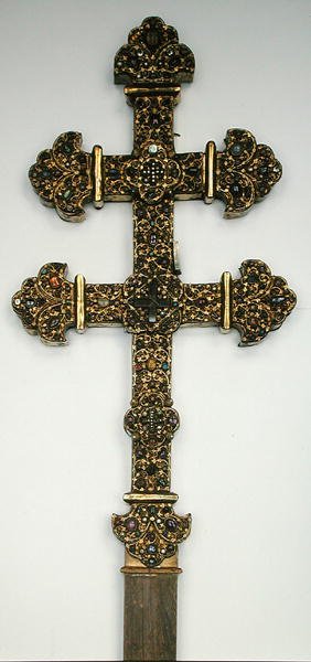 Kors, fra Clairmarais Abbey (gull innlagt med halvedelstener) (se også 232670) av French School