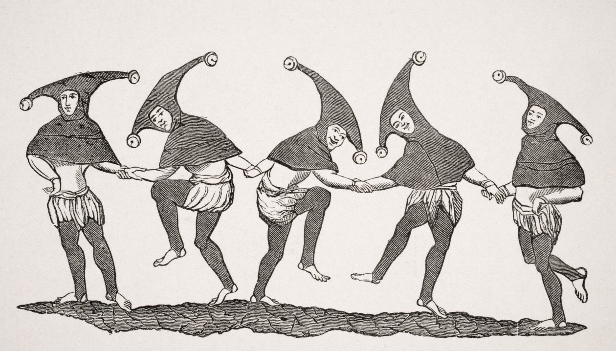 Fools dans, reproduksjon av en miniatyr i et manuskript fra 1200-tallet, fra 