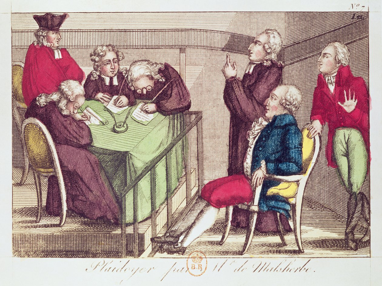 Forsvarstale til Monsieur de Malesherbes (1721-94) 26. desember 1792 under rettssaken mot kong Ludvig XVI (1754-93) av French School