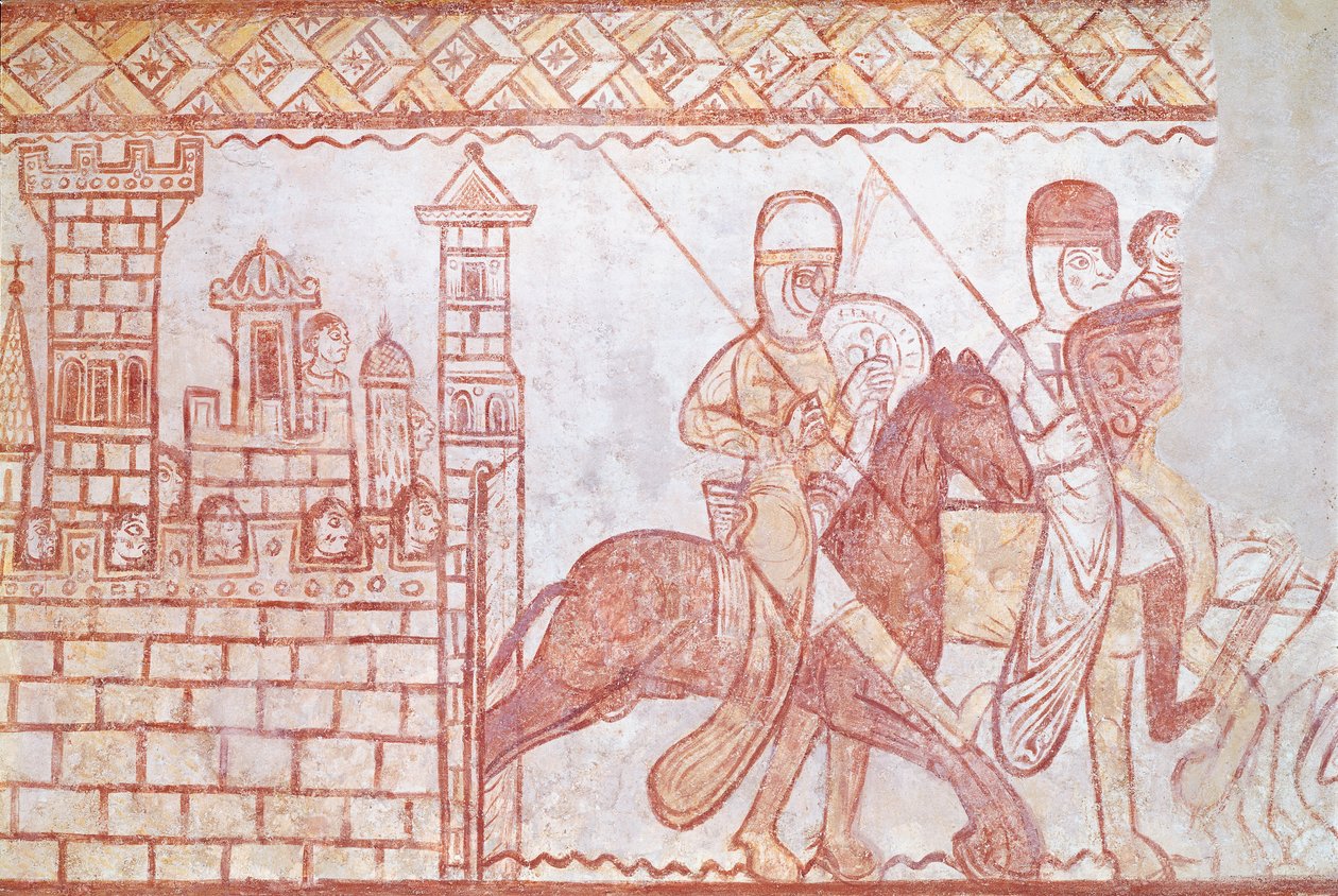 Korsfarernes avgang i 1163 fra det syriske slottet Krak des Chevaliers for slaget ved Bocquée av French School
