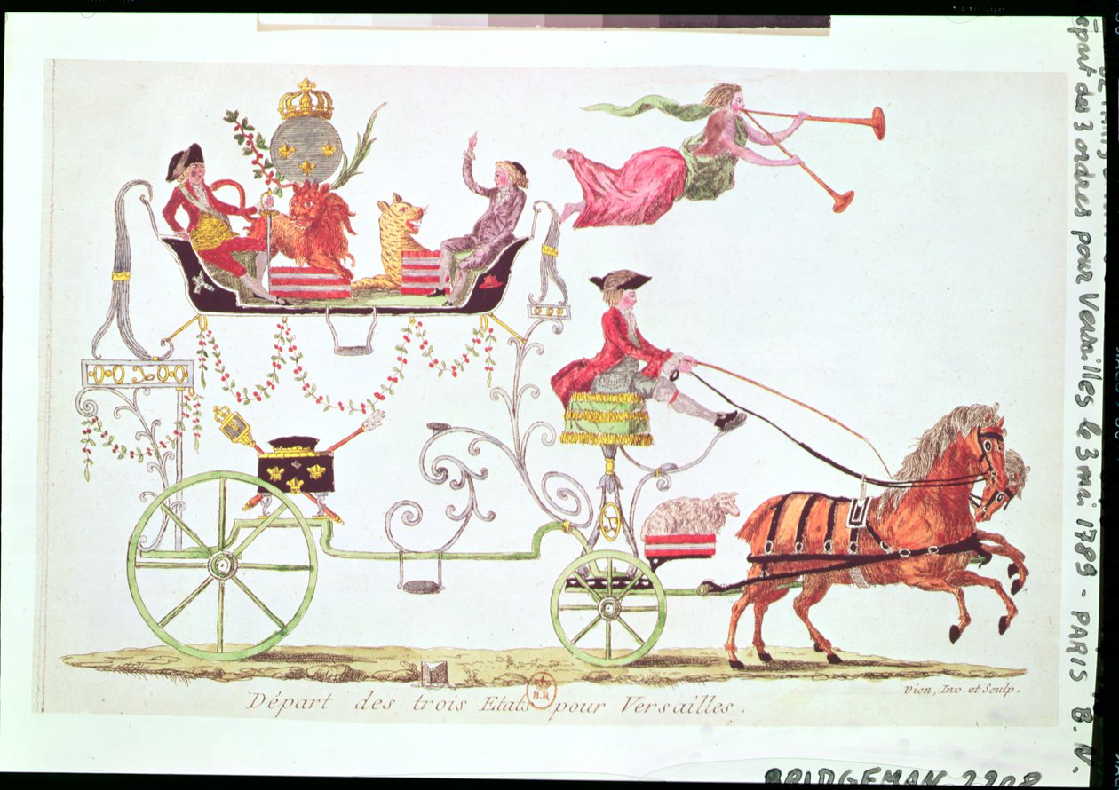De tre ordeners avgang for Versailles, 3. mai 1789 av French School