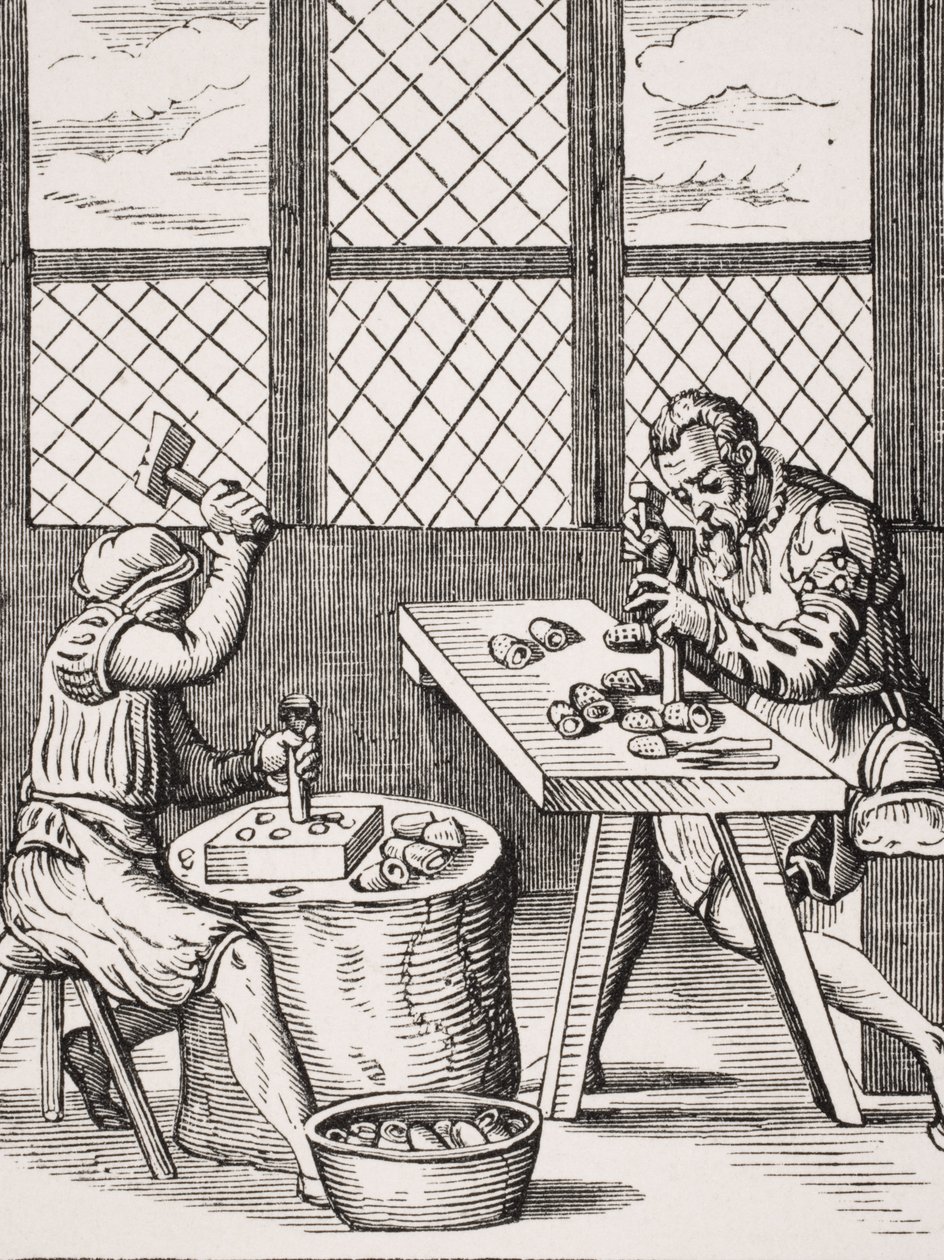 Terningmaker, reproduksjon av et tresnitt av Jost Amman (1539-91) fra 