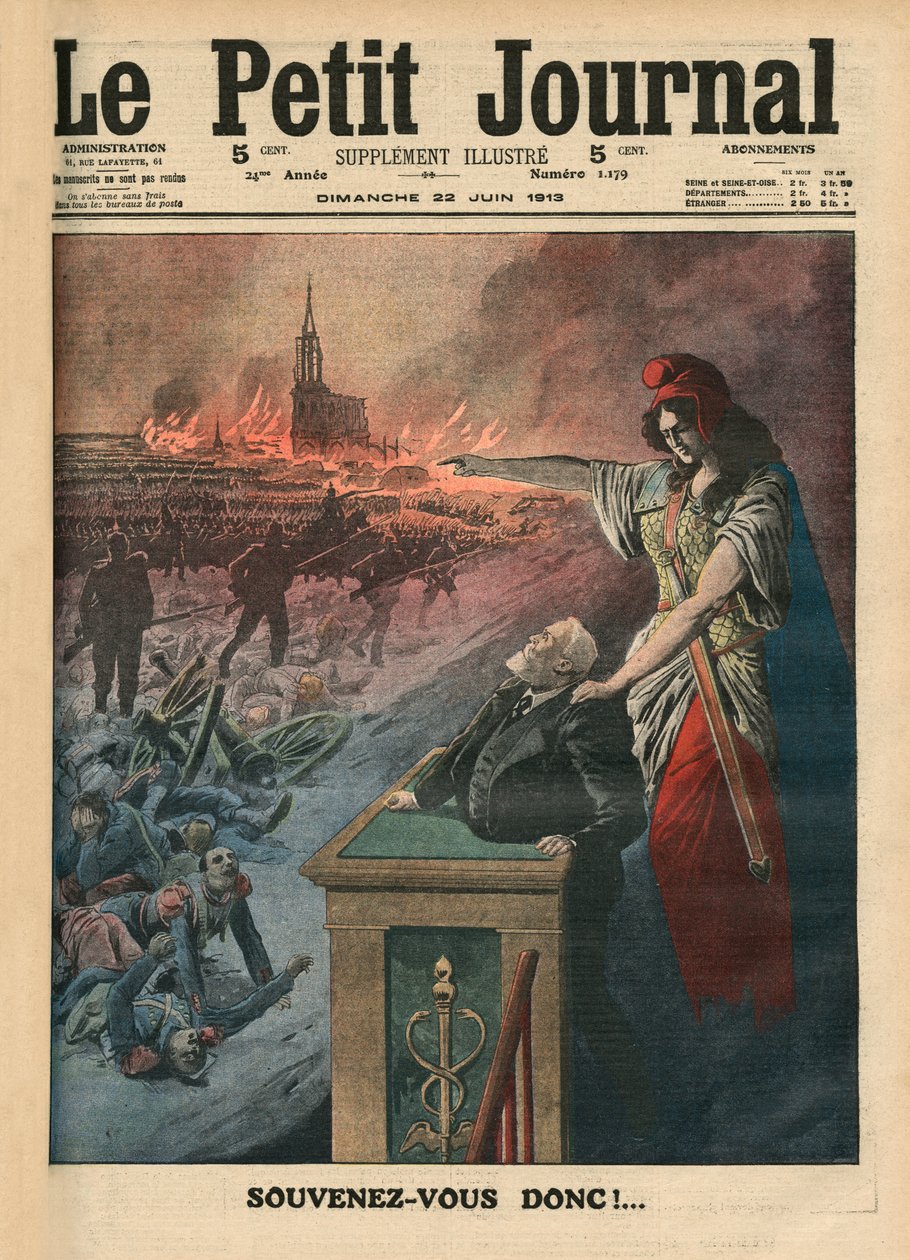 Nedrustning av Frankrike, Jean Jaures og Marianne, illustrasjon fra 