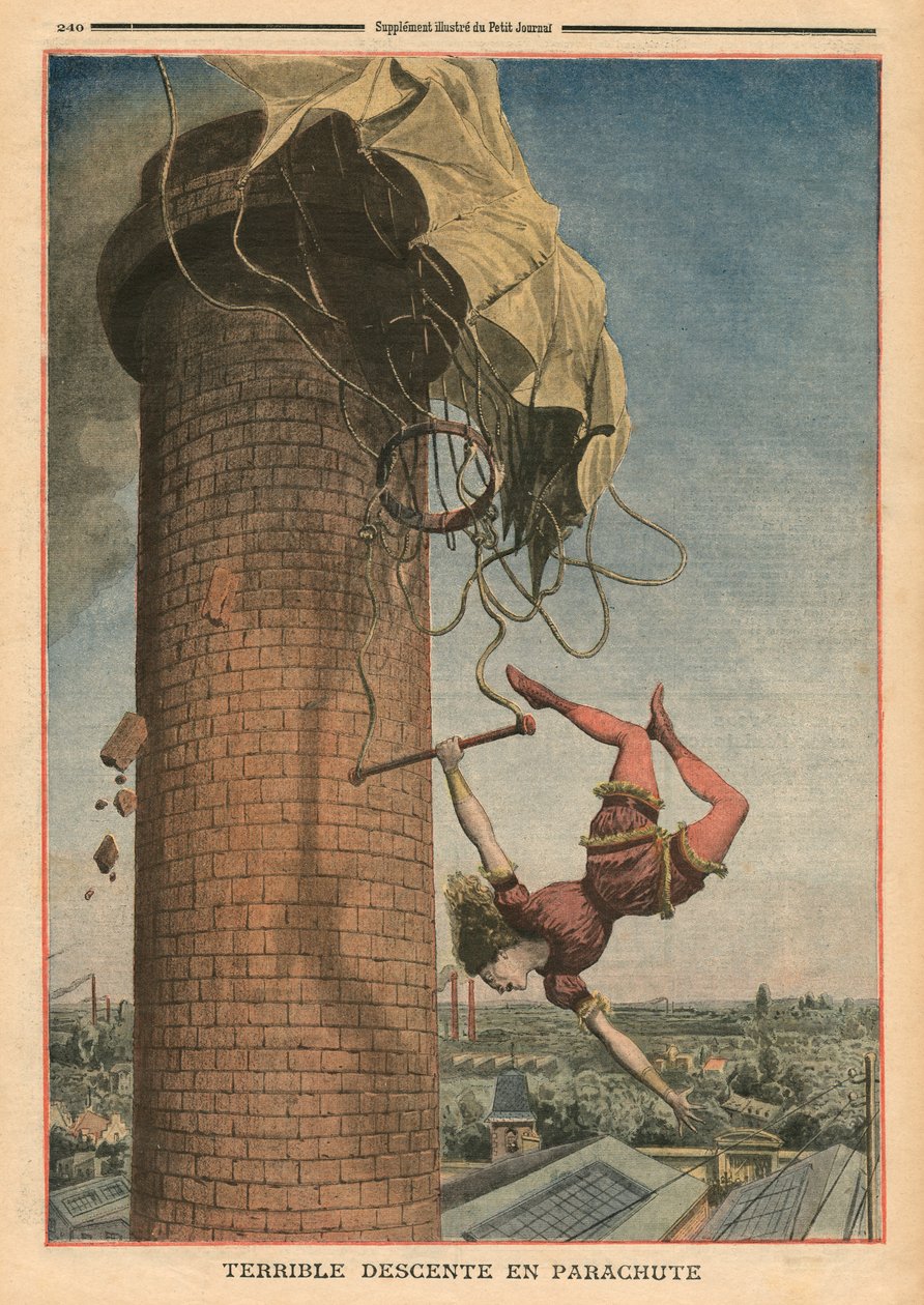 Fryktelig fallskjermfall, Viola Spencer, illustrasjon fra 