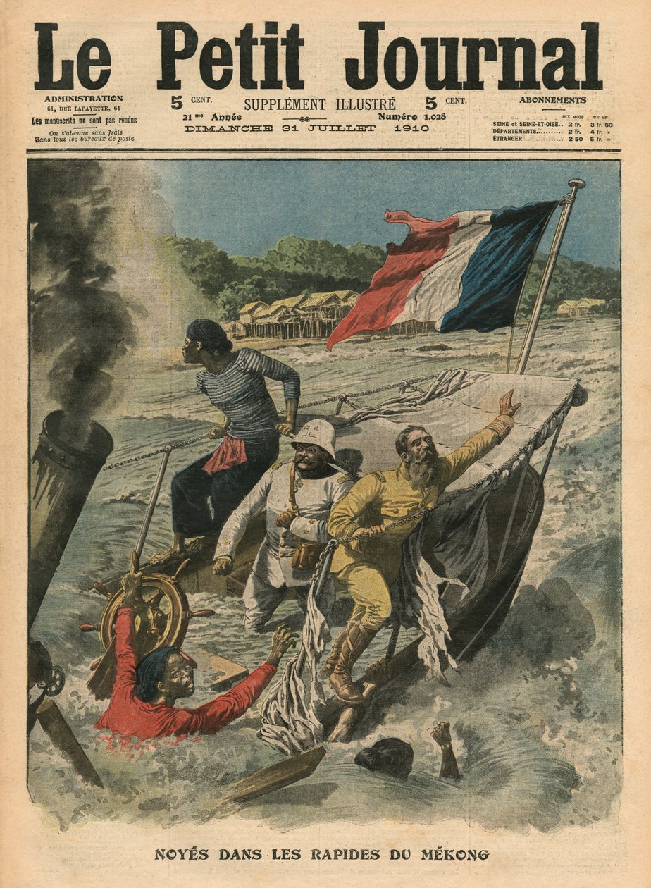 Drukning i Mekong stryk, illustrasjon fra 