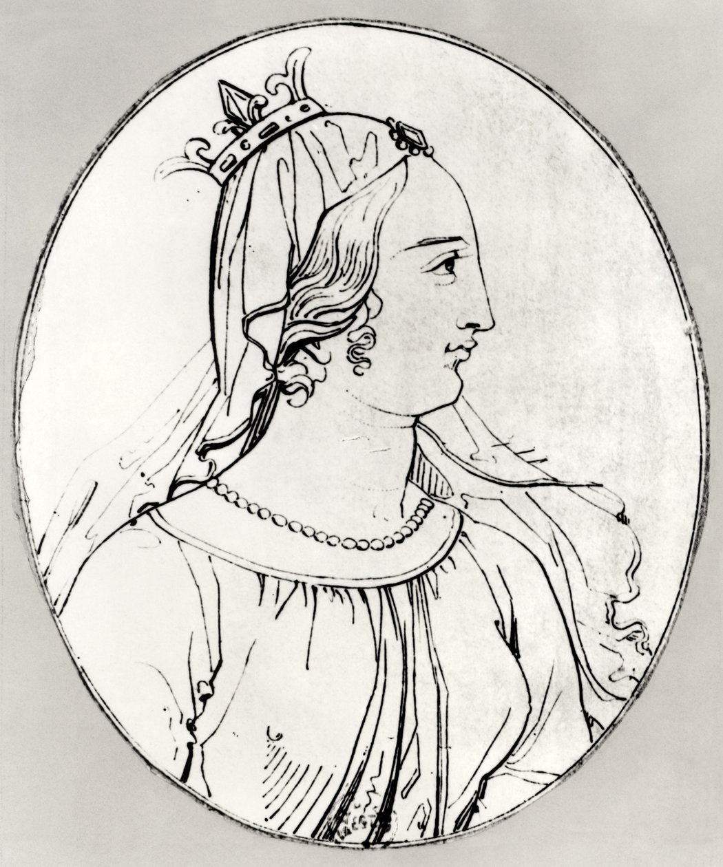 Eleanor av Aquitaine (ca. 1122-1204) (detalj av 158139) av French School