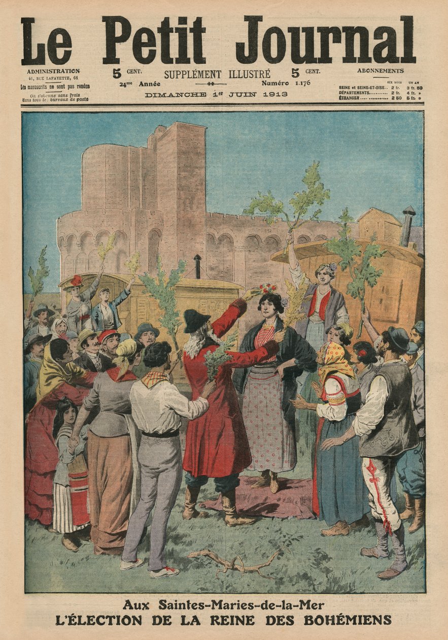 Valg av dronningen av bohemene, Sainte-Maries-de-la-Mer, forsideillustrasjon fra 