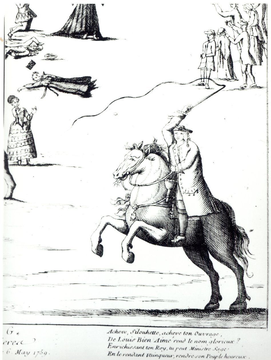 Etienne de Silhouette (1704-67) mot Bondens general av French School