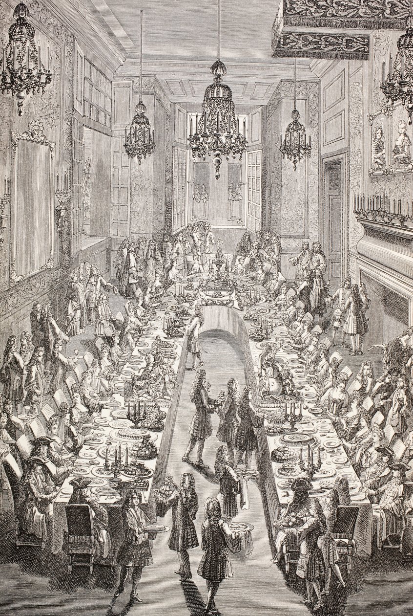 Fest gitt for den spanske ambassadøren i Frankrike i Paris i 1707, 1875 av French School