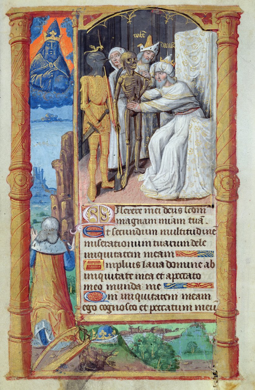 Fol.52v Davids død, fra Heures a lUsage de Rome av French School