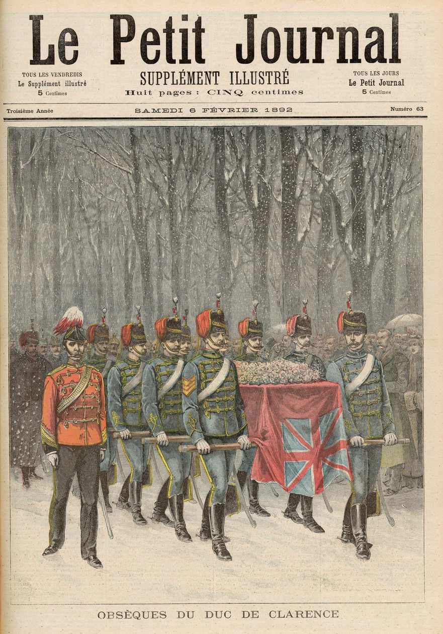 Begravelse av Albert Victor (1864-92) hertug av Clarence, fra 'Le Petit Journal', 6. februar 1892 av French School
