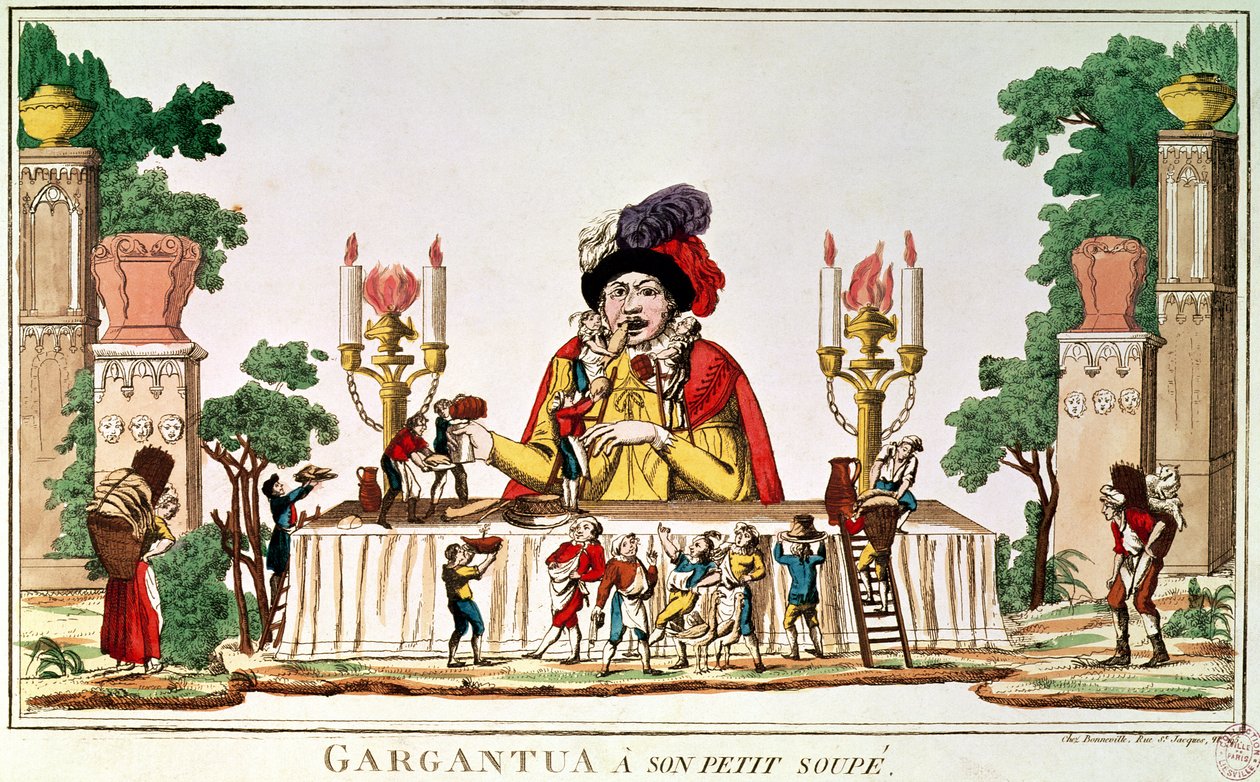 Gargantua ved hans lille nattverd, ca. 1800 av French School
