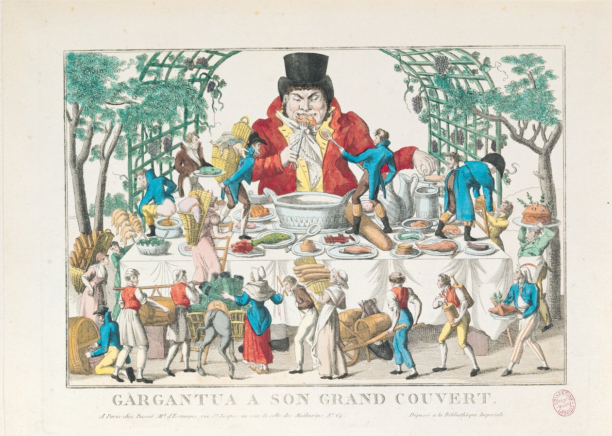 Gargantua ved bordet hans av French School