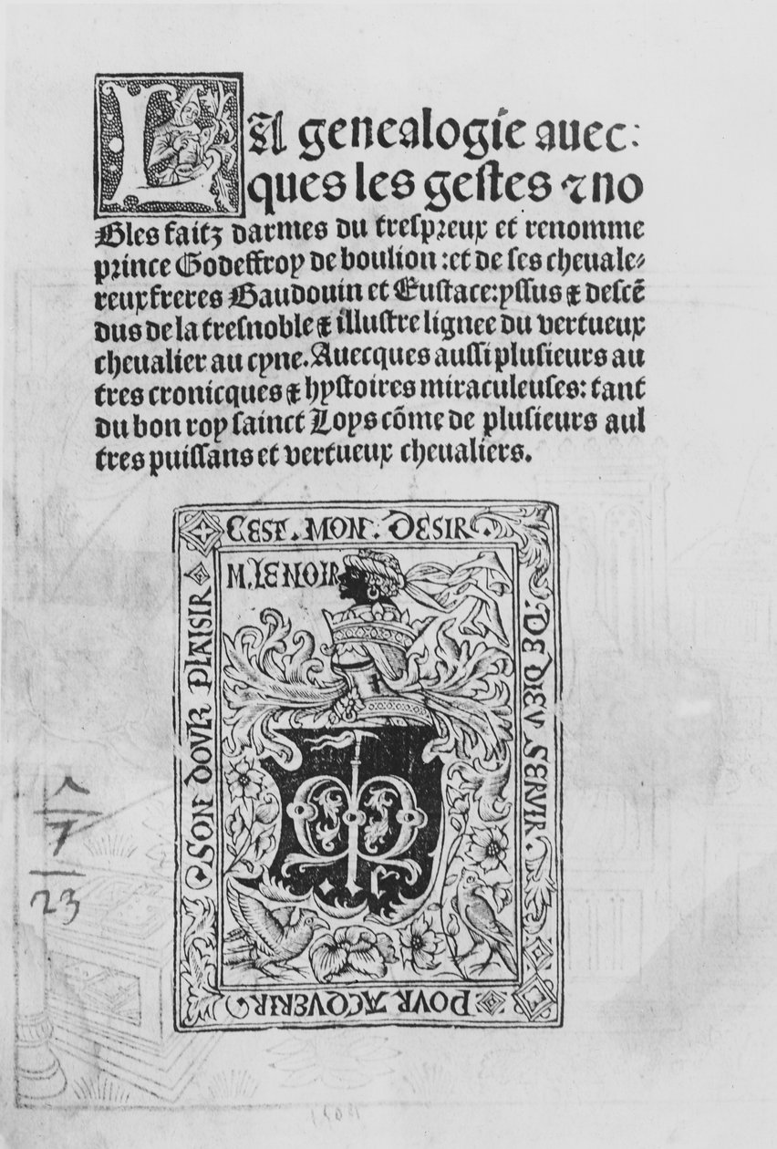 Slektsforskning og adelige gerninger av riddere, 1504 av French School