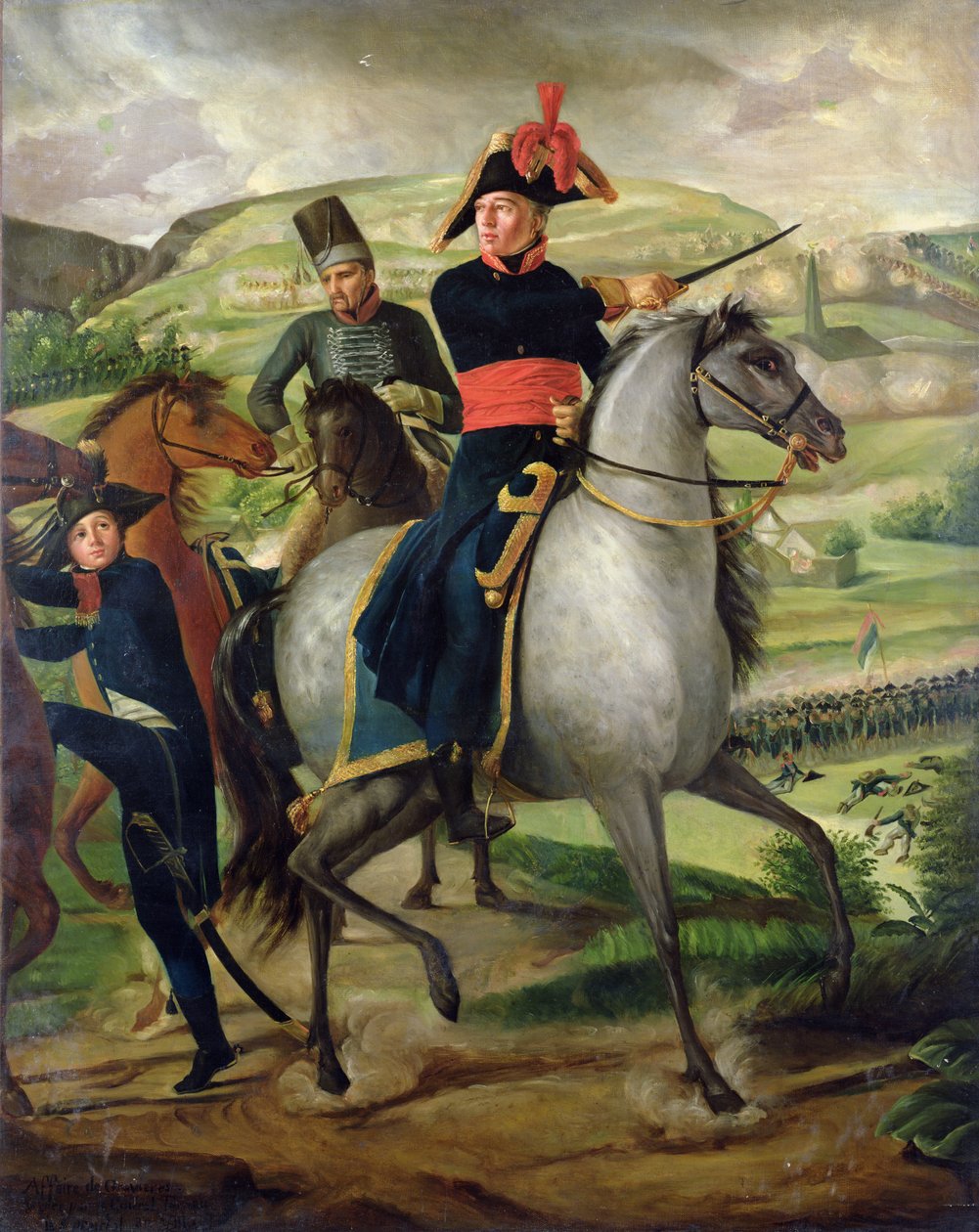 General Louis Marie Turreau de Garambouville (1756-1816) ved Gravieres Affair, 1800 (se også 160490) av French School