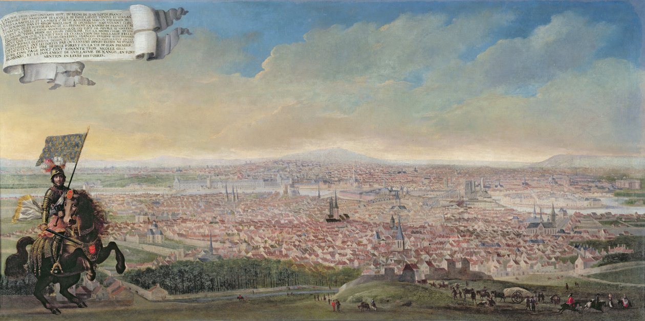 Generell utsikt over Paris fra Faubourg Saint-Jacques, ca. 1640 av French School