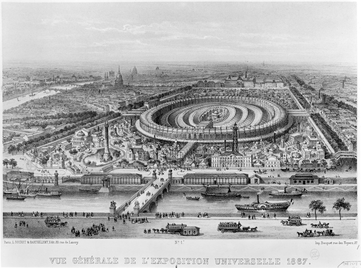Generelt syn på Exposition Universelle, Paris i 1867 av French School