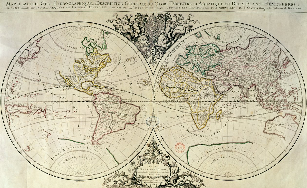 Geo-Hydrographic Mappamonde av French School