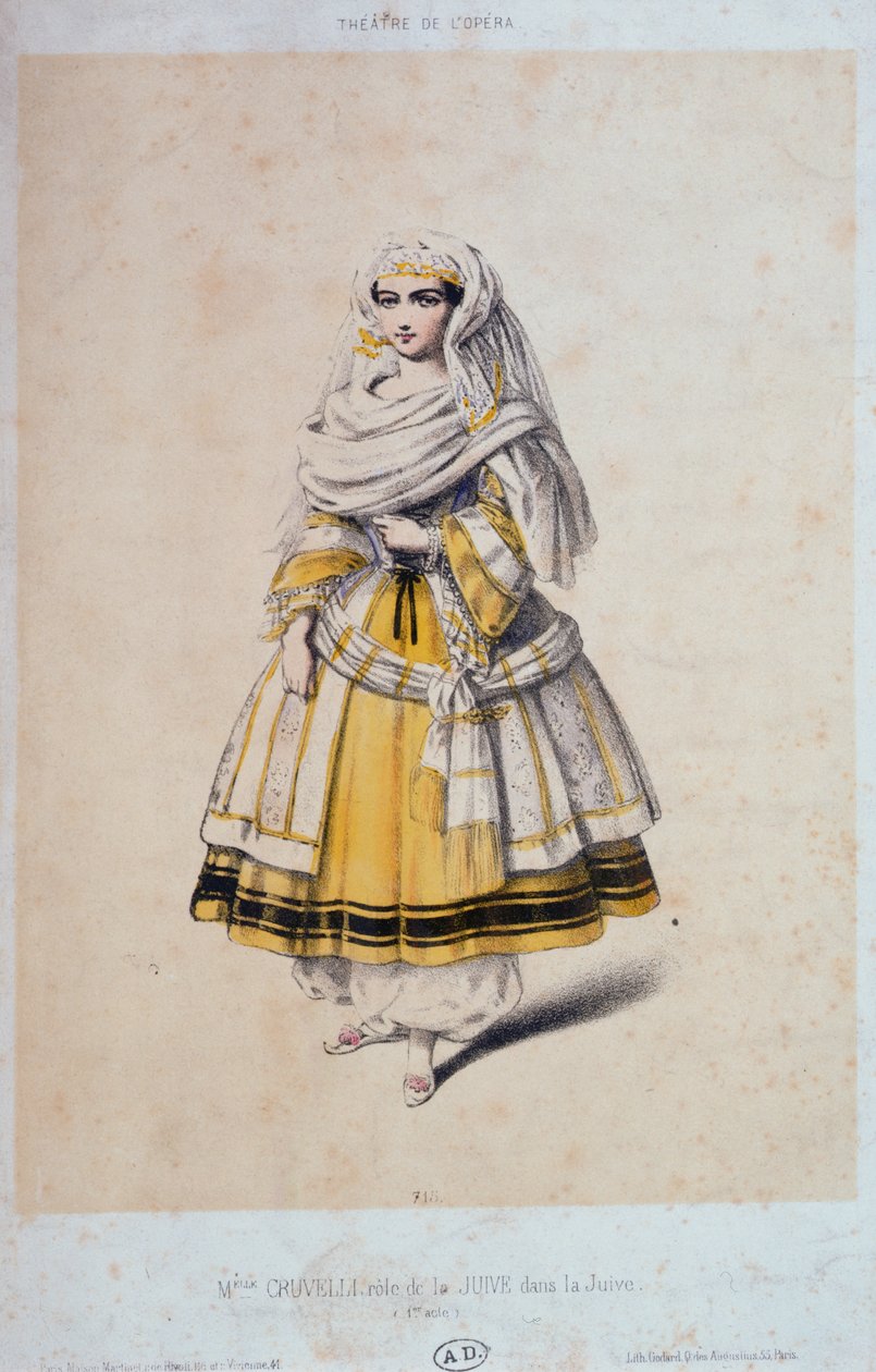Jeanne Sophie Charlotte Cruvelli (1826-1907) i hovedrollen som La Juive, 1. akt, ca. 1850-60 av French School
