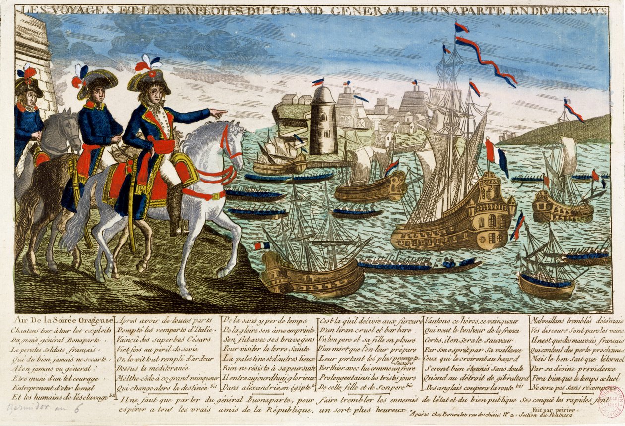 Reiser og utnyttelser av general Bonaparte (1769-1821) 1798 av French School