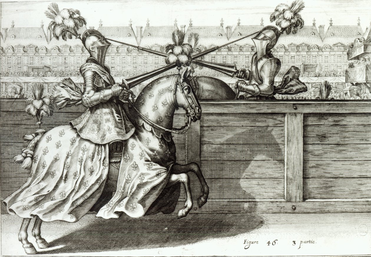 Jousting Tournament in a square, 1. halvdel av 1600-tallet av French School