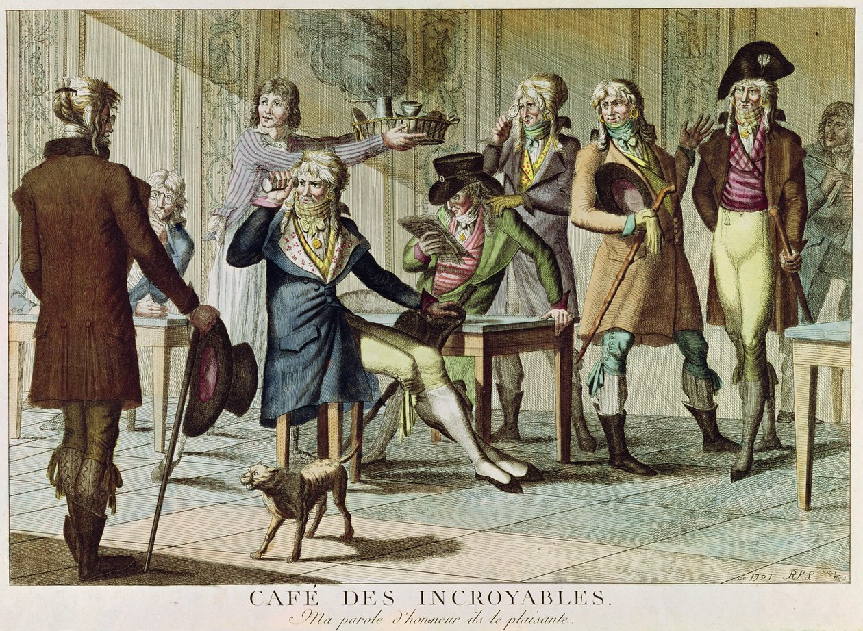 Le Cafe des Incroyables, 1797 av French School