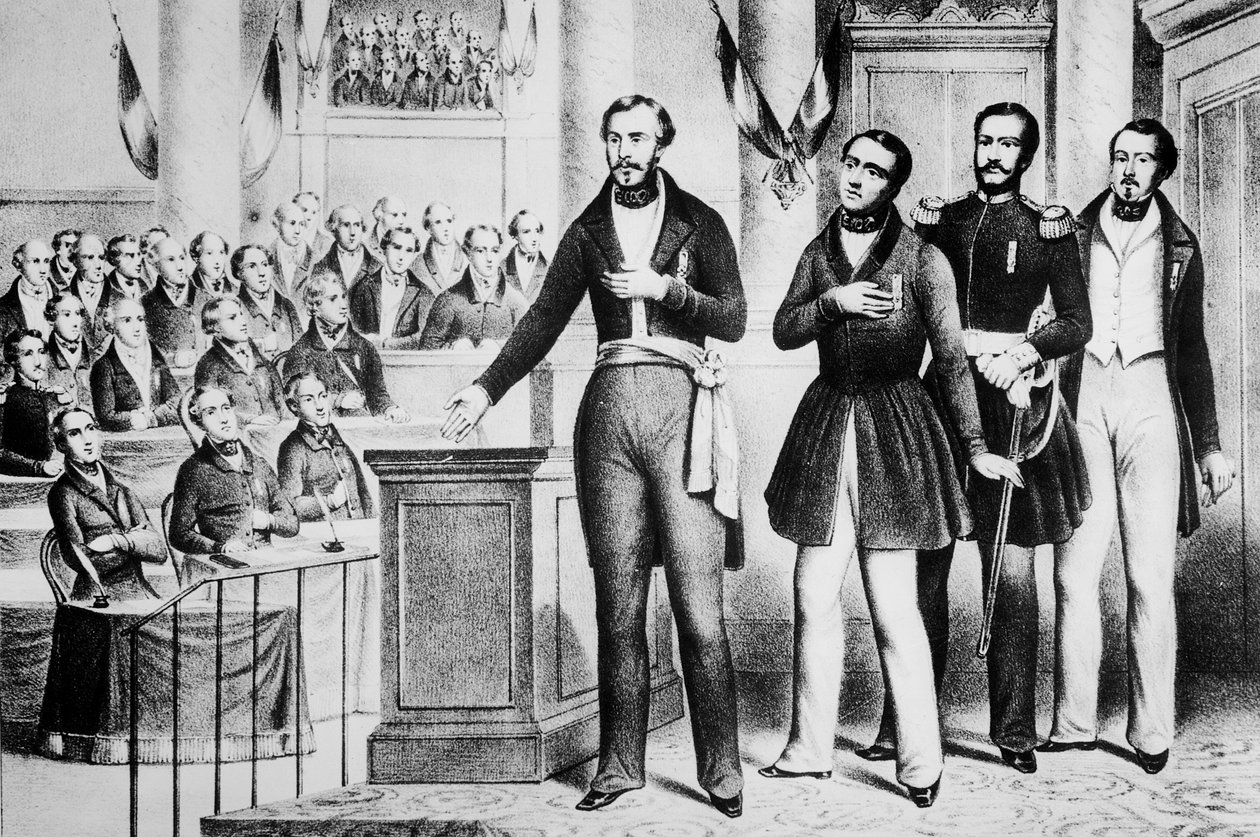 Louis Napoleon Bonaparte III (1808-73) sverger troskap og hengivenhet til den franske republikk av French School