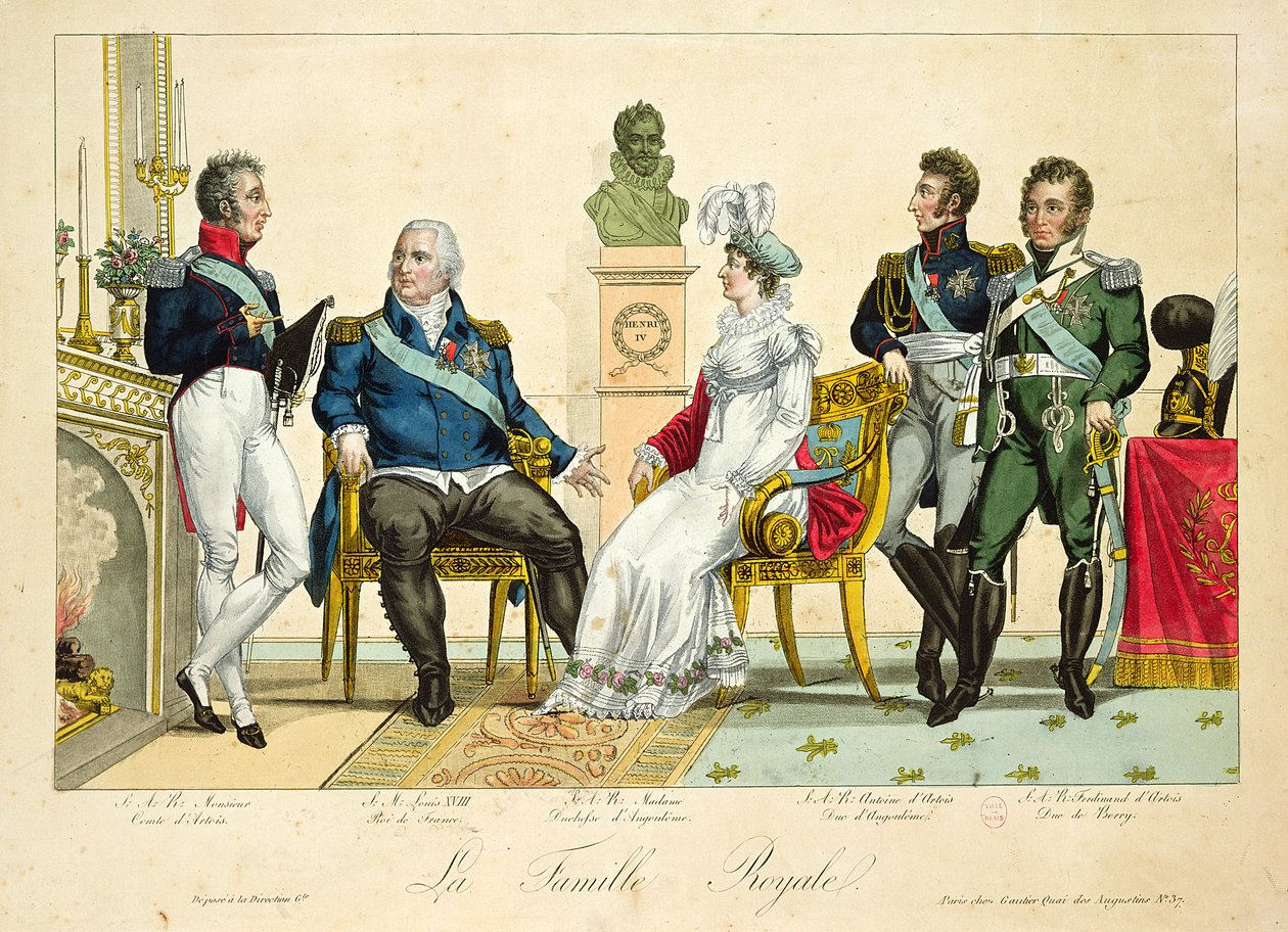 Louis XVIII (1755-1826) og hans familie av French School