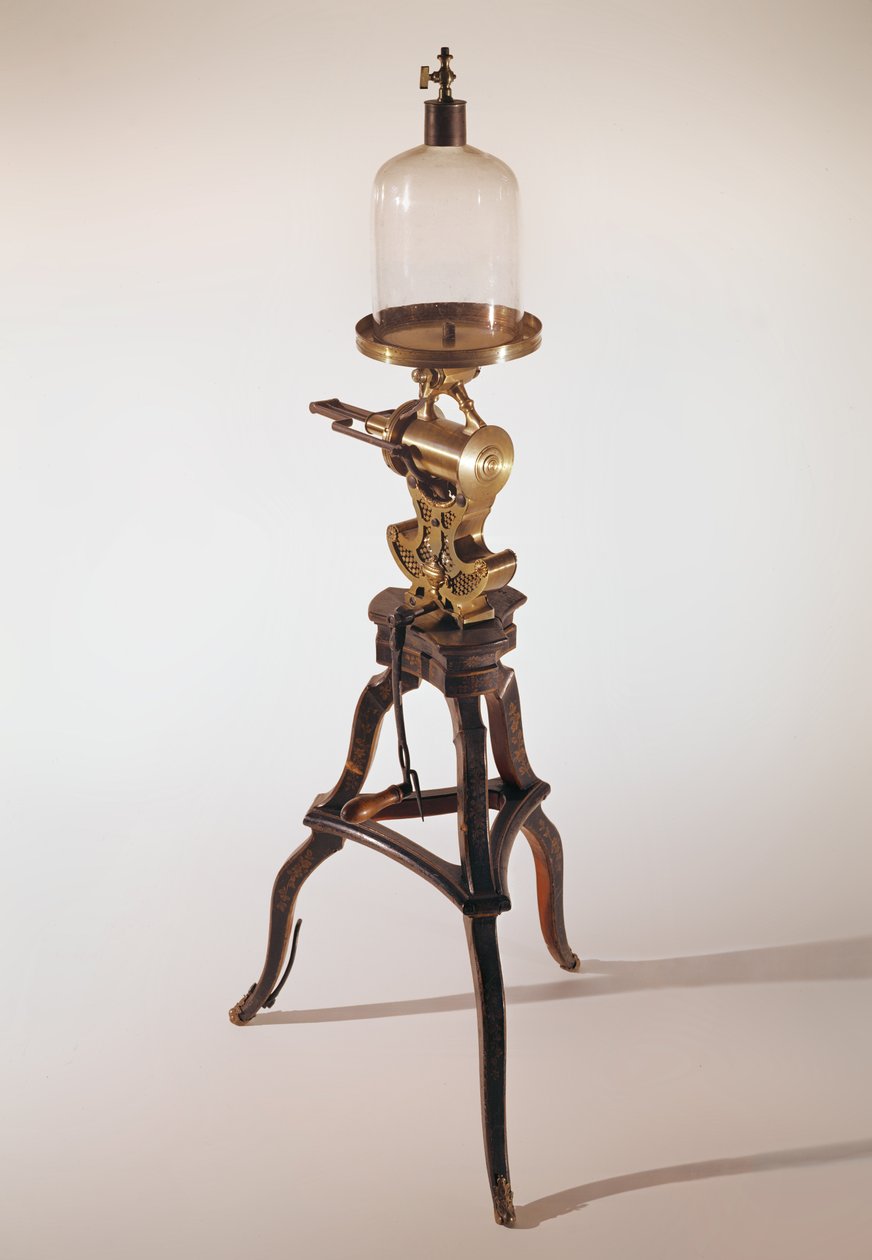 Maskin brukt av Edme Mariotte (1620-84) (tre, metall og glass) av French School