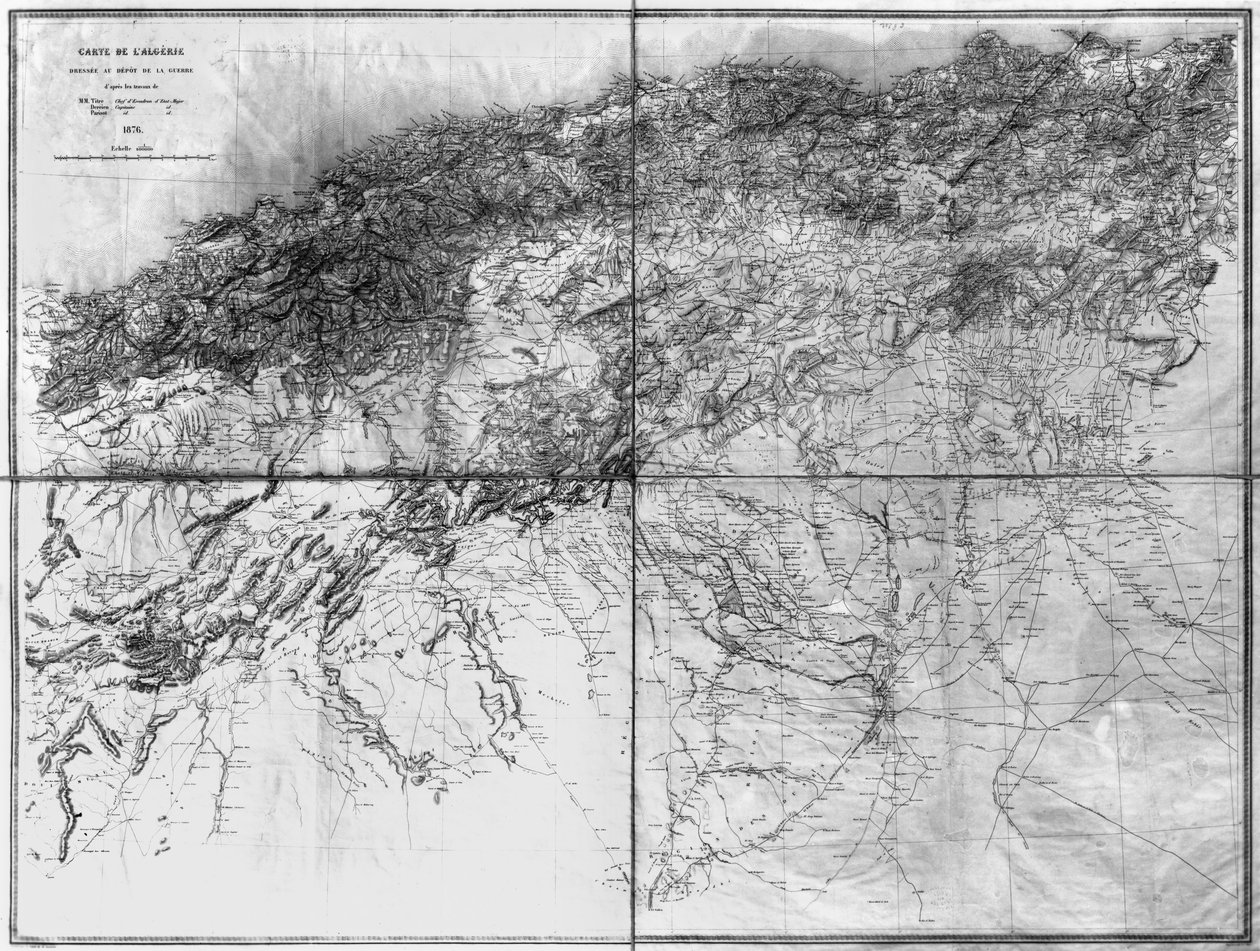 Kart over Algerie, 1876 av French School