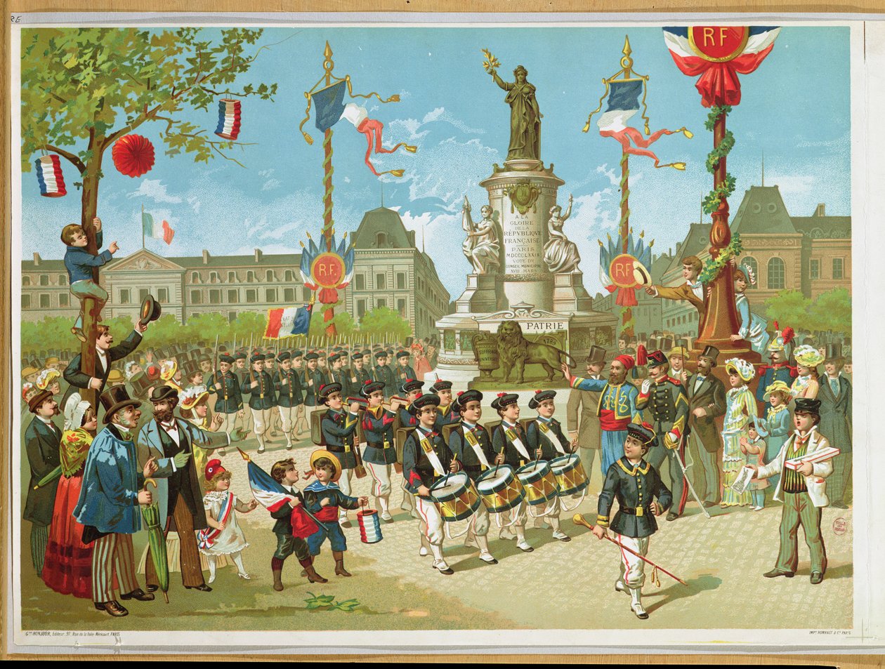mars-fortid på Place de la Republique, 14. juli 1880 av French School