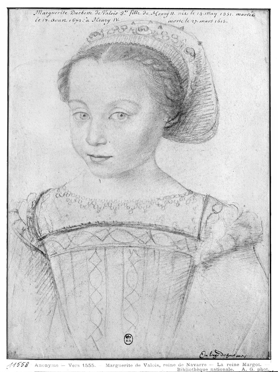 Marguerite de Valois (1553-1615) kjent som La Reine Margot, ca. 1555 av French School
