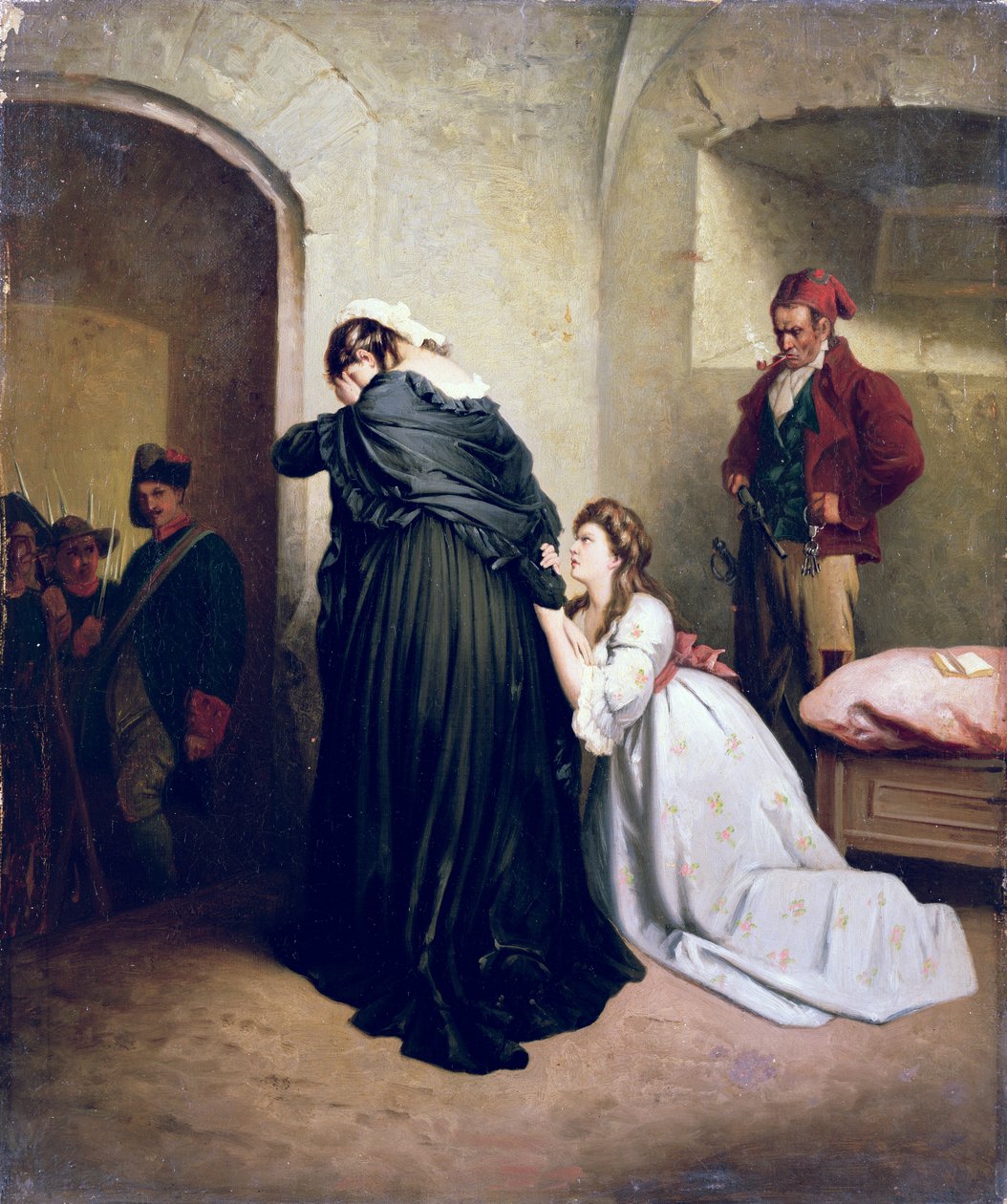 Marie Antoinette drar til hennes henrettelse (en av par) av French School