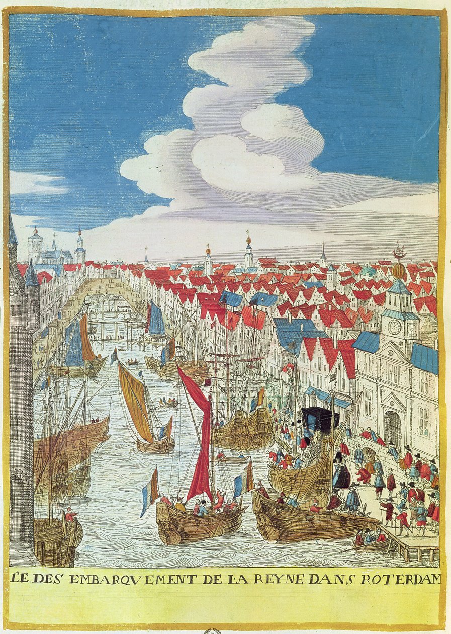Marie de Medici (1573-1642) Landing i Rotterdam, 1639 av French School