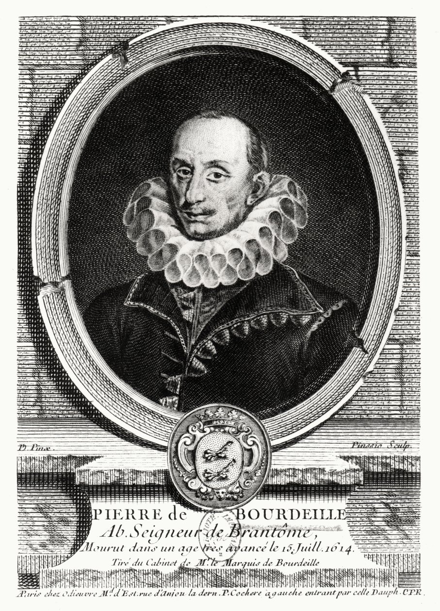 Medaljongportrett av Pierre de Bourdeille (1540-1614) abbed av Brantome av French School