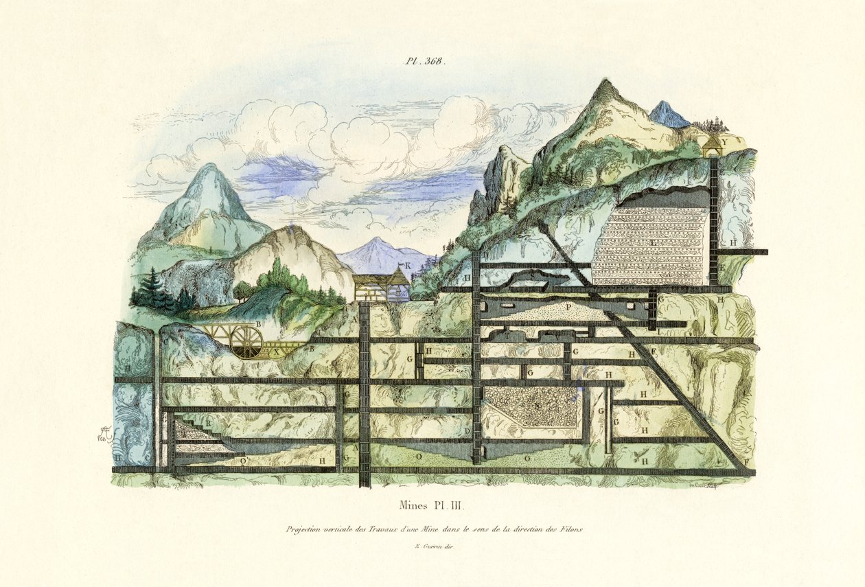 Mine, 1833-39 av French School