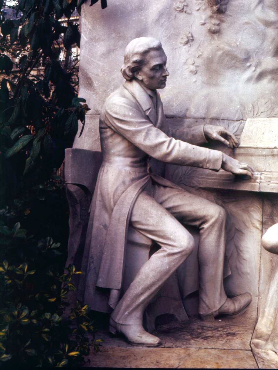Monument til Frederic Chopin (1810-49) (marmor) (detalj) av French School