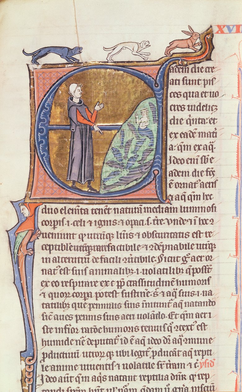Ms 426 fol. 213 En lege ved en fiskedam, fra 