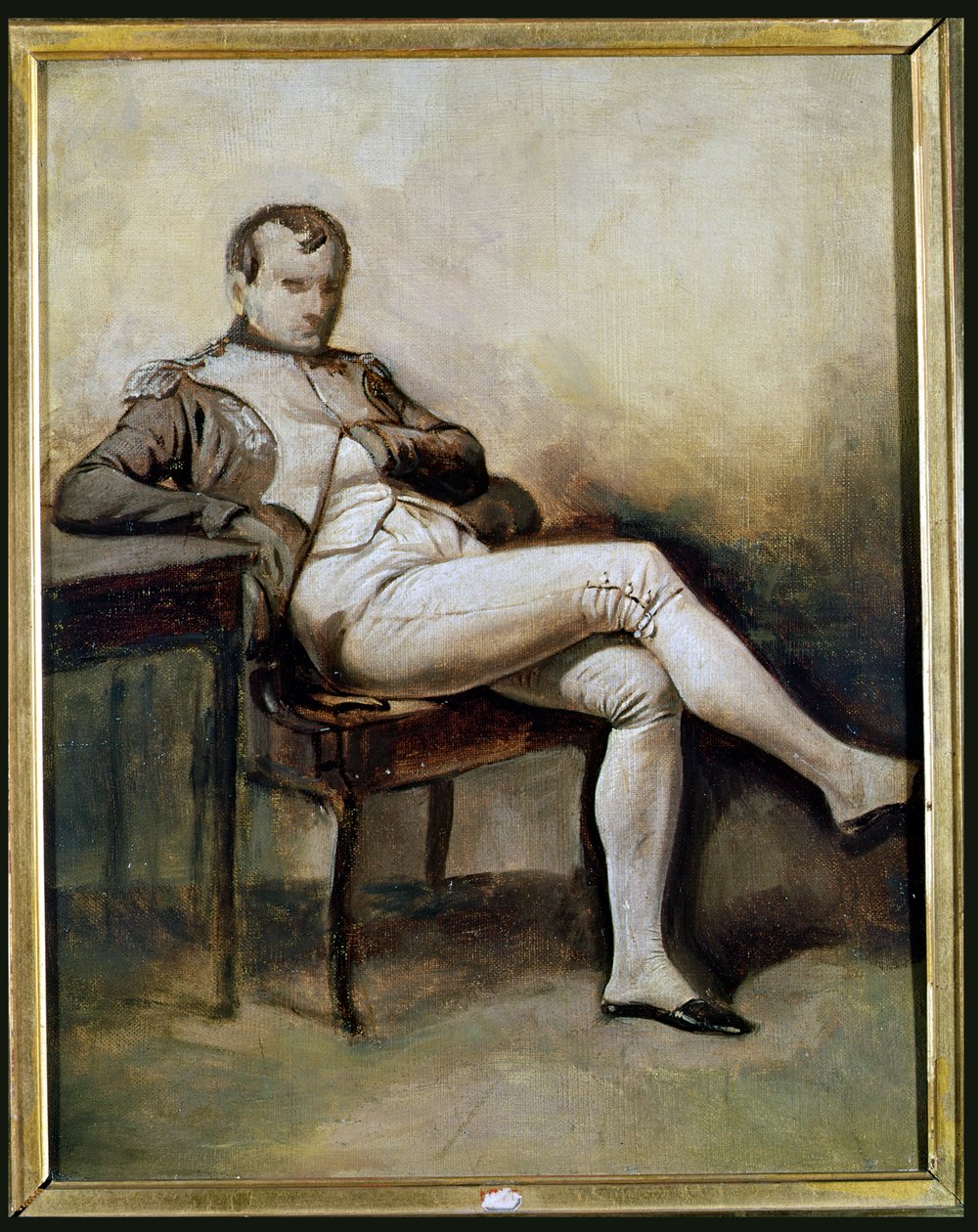 Napoleon I (1769-1821) Sittende i en lenestol (grisaille) av French School