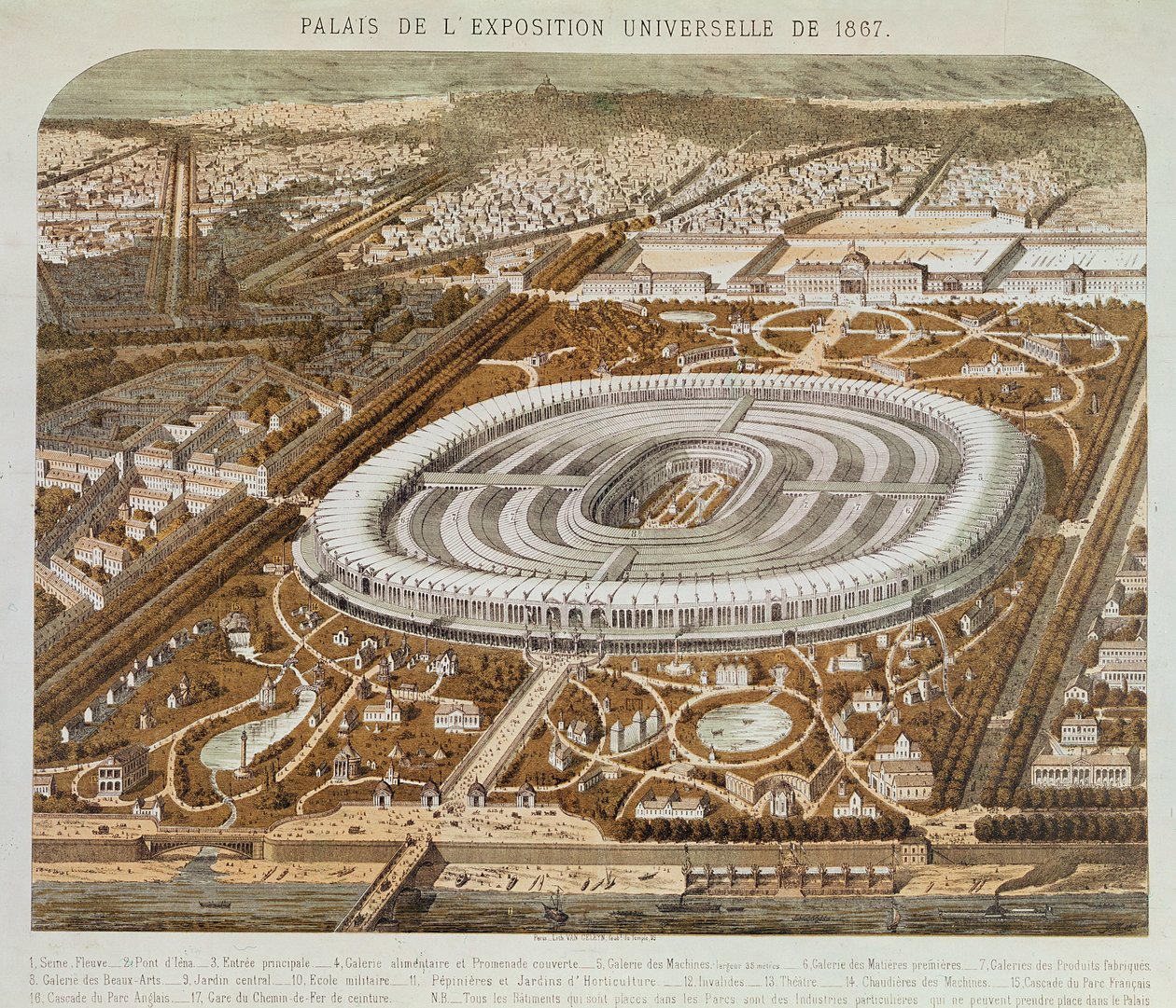 Verdensutstillingspalasset i Paris i 1867 av French School